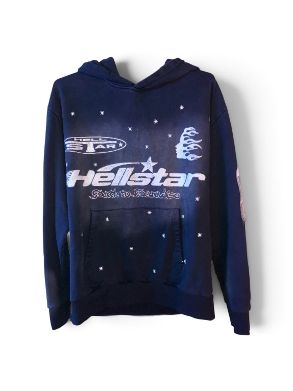 Hellstar Navy Graphic Crewneck Hoodie - Men